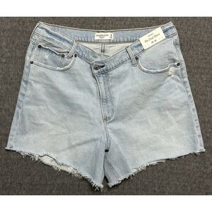 Abercrombie & Fitch The Dad Short High Rise Denim Shorts Blue Women's Size 33/16